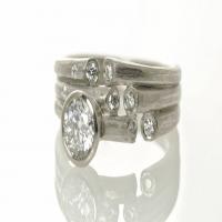 night sky ring in white gold with diamonds