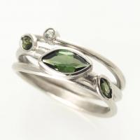 dappled ring in white gold