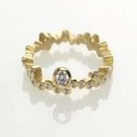 cascading stones ring in gold with diamonds