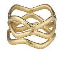 triple serpentine band in yellow gold