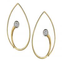 inverted vortex earrings in gold with diamonds