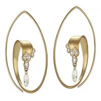 sea foam earrings in gold with diamond briolettes