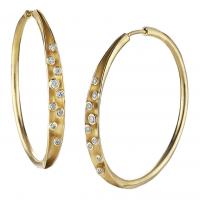 hoop earrings in gold with diamonds