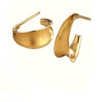wide hoop earrings in gold
