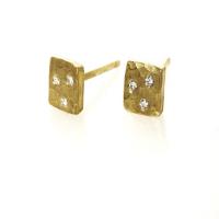 gold diamond nugget earrings