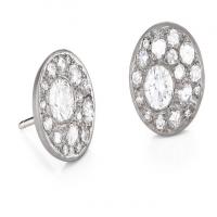 galaxy stud earrings in white gold with diamonds