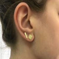 wafer studs in 18k yellow gold mix & match