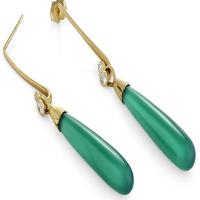 green onyx earrings with driftwood attachment