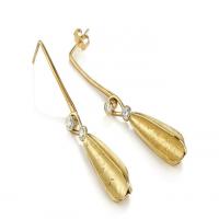 gold diamond driftwood earring with trifold attachment