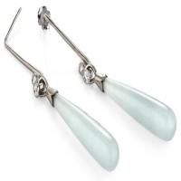 aquamarine drop earrings with diamond driftwood attachment