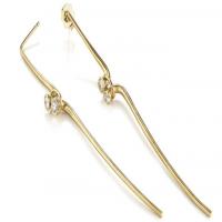 gold diamond dangle driftwood earrings
