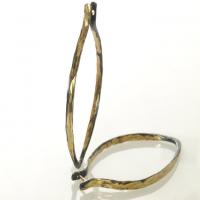 splash "v" hoop earrings in sterling silver and gold