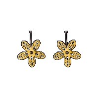 Priya Himatsingka Lace Flower Gold Hook Earrings