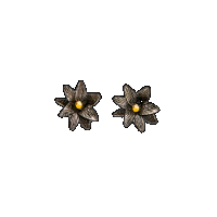 priya himatsingka wax flower pointed large earrings (patina)
