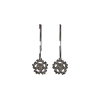 priya himatsingka madeline small flower swing hook earrings (patina)