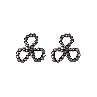priya himatsingka victoria 3-petal silver earrings (patina)