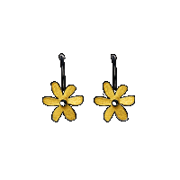 priya himatsingka flat flower pointed gold hook earrings