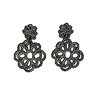 priya himatsingka kellie flower medium drop earrings (patina)
