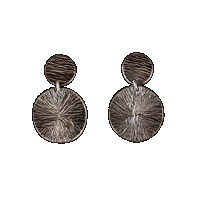 priya himatsingka water drop rounded wheel silver earrings (patina)