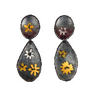 priya himatsingka buttercup double drop medium earrings (patina)