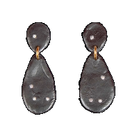 priya himatsingka parchment small diamond teardrop earrings patina