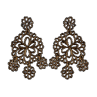 priya himatsingka kellie flower large 3-drop earrings (gold plated)