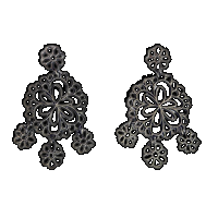 priya himatsingka kellie flower large 3-drop earrings (patina)