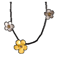 priya himatsingka daniel flower 3 flower (2 silver, 1 gold) necklace