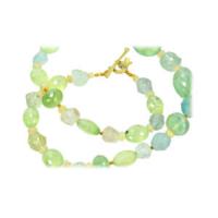 aquamarine, opal and prehnite 16″ necklace