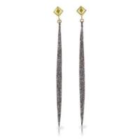 large oxidized silver stiletto earrings