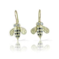 large pave bee earrings
