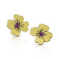 poppy earrings with pink sapphires