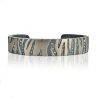 medium zebra cuff, palladium oxidized sterling and diamonds