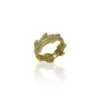 diamond double branch ring with leaves