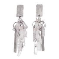 carved rectangle tab earrings