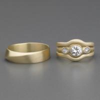 wedding and engagement ring set