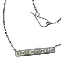 scribble square bar necklace