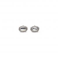 rose cut oval diamond earrings