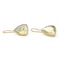 diamond slice drop earrings