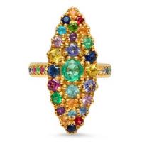 multicolor  marquise  ring
