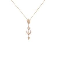 arrow and star rose gold diamond necklace