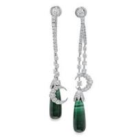 malachite luna earring