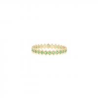 symm-beaded ring with emeralds