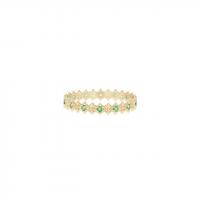 symm-beaded ring with alternating emeralds