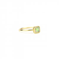 square bezel opal ring