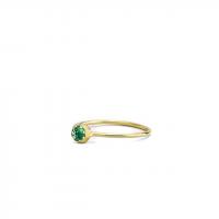 petite crown bezel emerald ring