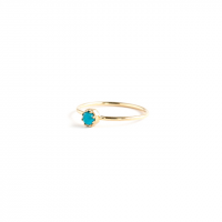 petite crown bezel turquoise ring