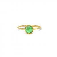 crown bezel emerald ring