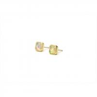 square bezel opal earrings