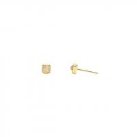 petite square bezel opal earrings